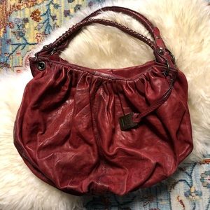 Frye red leather hobo purse